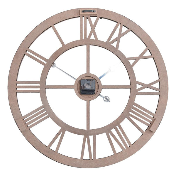 Loft97 CL36GY Industrial Wall Clock - Large Wall Clock, Big Clocks For Living Room Decor Or Dining Room Decor, Decorative Wall Clocks, Iron Wall Decor, Metal Wall Clock (24" Roman, Multi-Tone Wood)