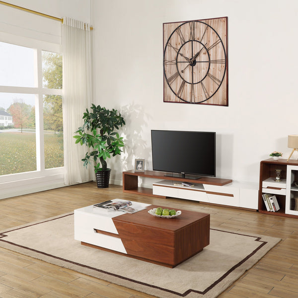 Loft97 Oversized Roman Square Wall Clock, 47" Diameter, Wood Finish