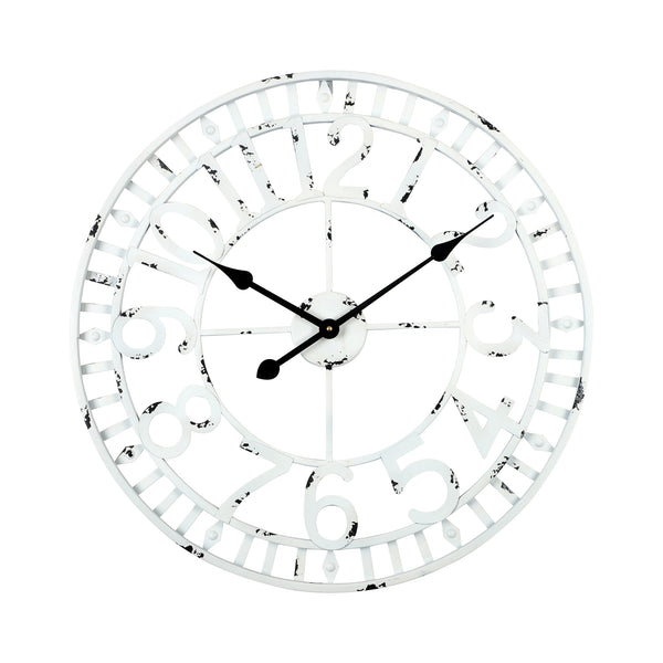 Loft97 CL39WW Manhattan Industrial Wall Clock, Analog, White, 24"