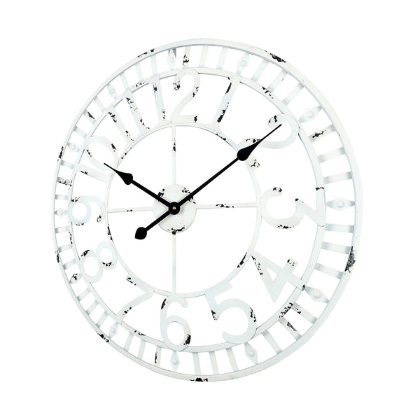 Loft97 CL39WW Manhattan Industrial Wall Clock, Analog, White, 24"