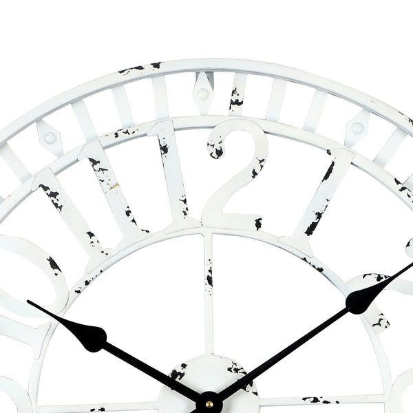 Loft97 CL39WW Manhattan Industrial Wall Clock, Analog, White, 24"