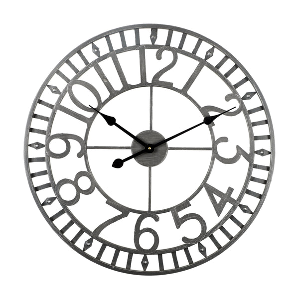 Loft97 CL40GY Manhattan Industrial Wall Clock, Analog, Gray, 24"