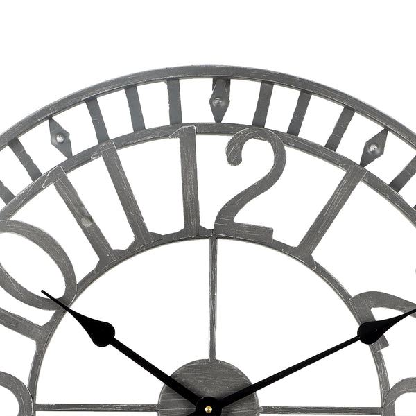 Loft97 CL40GY Manhattan Industrial Wall Clock, Analog, Gray, 24"
