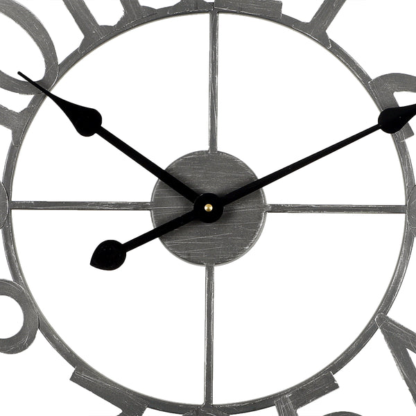 Loft97 CL40GY Manhattan Industrial Wall Clock, Analog, Gray, 24"