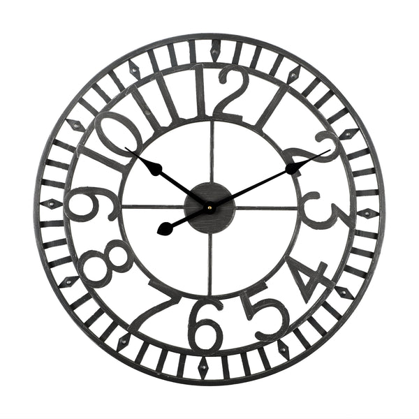 Loft97 CL41BK Manhattan Industrial Wall Clock, Analog, Black, 24"
