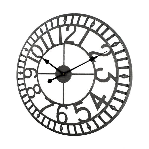Loft97 CL41BK Manhattan Industrial Wall Clock, Analog, Black, 24"
