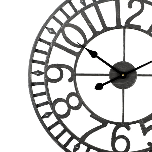 Loft97 CL41BK Manhattan Industrial Wall Clock, Analog, Black, 24"