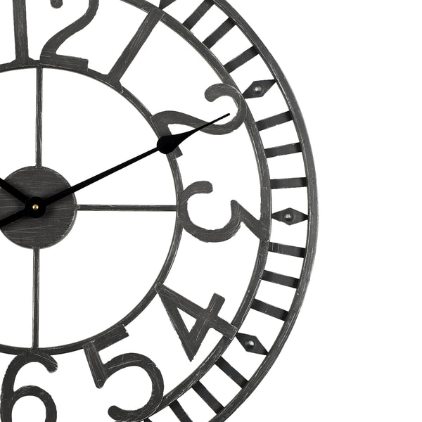 Loft97 CL41BK Manhattan Industrial Wall Clock, Analog, Black, 24"