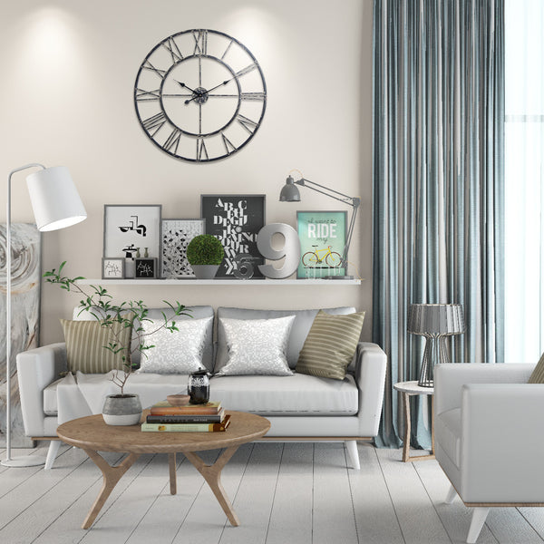 Loft97 CL42XX Oversized Roman Round Wall Clock, 27"
