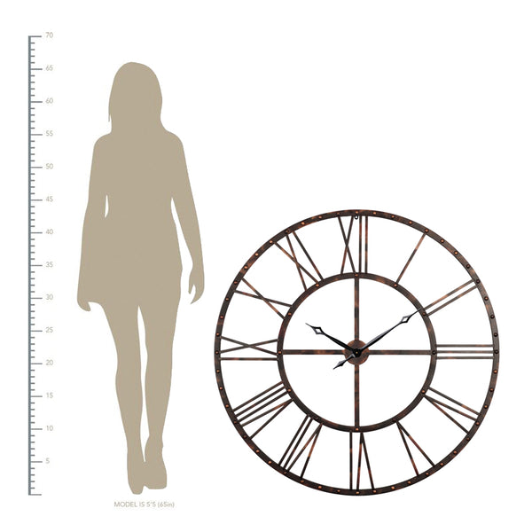 Loft97 CL43XX Rivet Roman Industrial Oversize Wall Clock, 43.5"