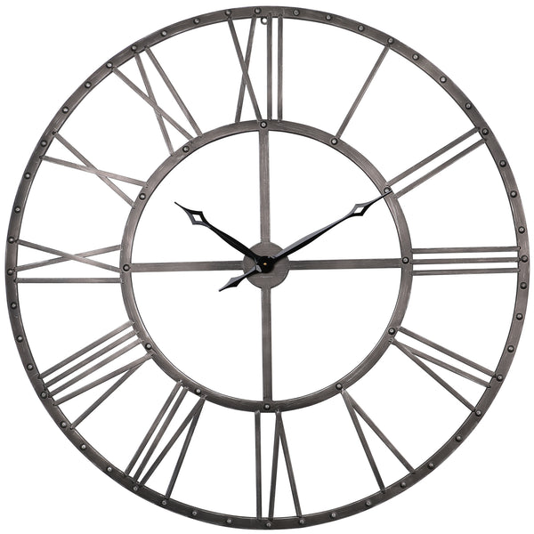 Loft97 CL43XX Rivet Roman Industrial Oversize Wall Clock, 43.5"