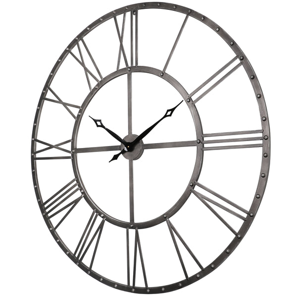 Loft97 CL43XX Rivet Roman Industrial Oversize Wall Clock, 43.5"