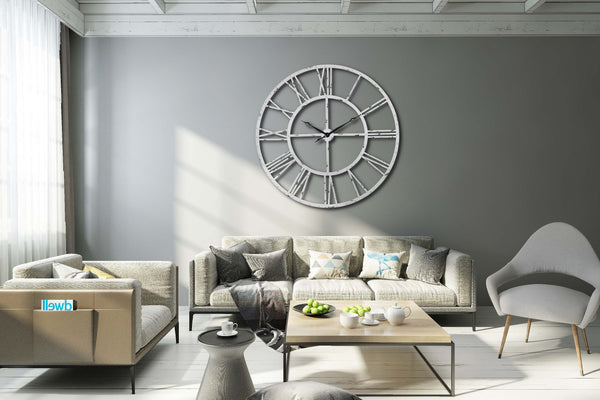 Loft97 CL43XX Rivet Roman Industrial Oversize Wall Clock, 43.5"