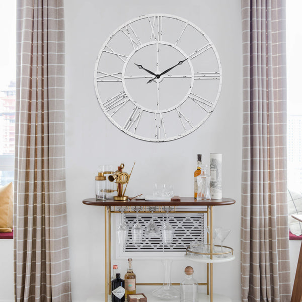 Loft97 CL43XX Rivet Roman Industrial Oversize Wall Clock, 43.5"