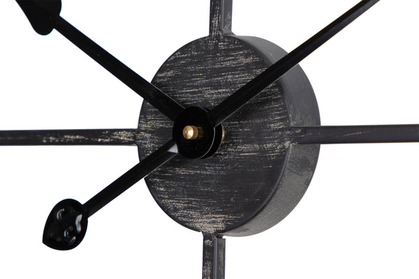 Loft97 CL44ML 35" Metal Wall Clock with Black Frame and Colored Panels