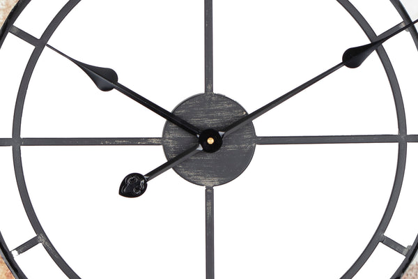 Loft97 CL44ML 35" Metal Wall Clock with Black Frame and Colored Panels