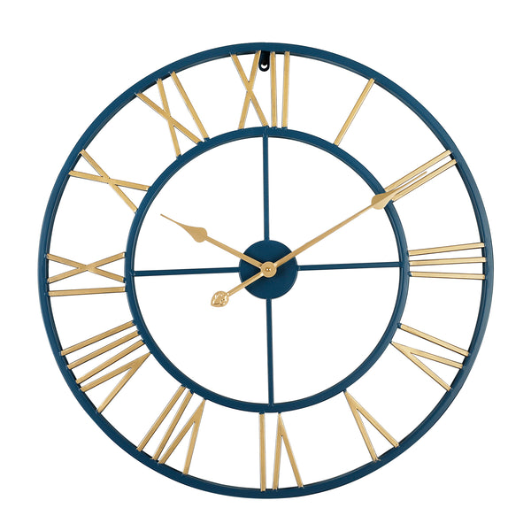 Loft97 CL9XX Roman Round Wall Clock, 24" Diameter, Bronze/Distressed white/Distressed light sea green/Gray/Navy blue/Gold Finish