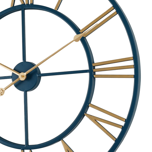 Loft97 CL9XX Roman Round Wall Clock, 24" Diameter, Bronze/Distressed white/Distressed light sea green/Gray/Navy blue/Gold Finish