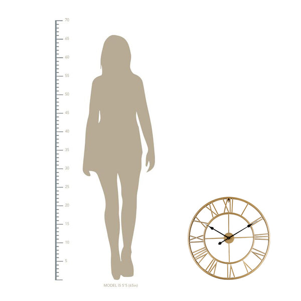 Loft97 CL9XX Roman Round Wall Clock, 24" Diameter, Bronze/Distressed white/Distressed light sea green/Gray/Navy blue/Gold Finish