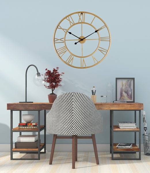 Loft97 CL9XX Roman Round Wall Clock, 24" Diameter, Bronze/Distressed white/Distressed light sea green/Gray/Navy blue/Gold Finish