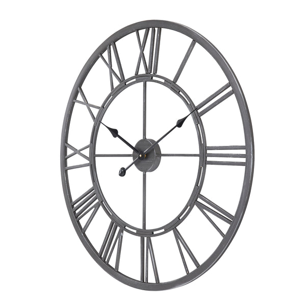 Loft97 CL6XX Oversized Roman Round Wall Clock - Large Wall Clock, Big Clocks For Living Room Decor Or Dining Room Decor, Roman Numeral Wall Clock, Decorative Wall Clock, 27" Diameter