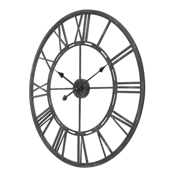 Loft97 CL6XX Oversized Roman Round Wall Clock - Large Wall Clock, Big Clocks For Living Room Decor Or Dining Room Decor, Roman Numeral Wall Clock, Decorative Wall Clock, 27" Diameter