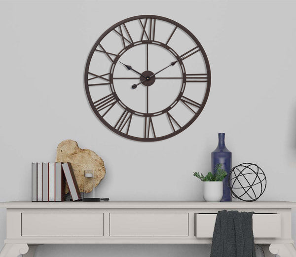 Loft97 CL6XX Oversized Roman Round Wall Clock - Large Wall Clock, Big Clocks For Living Room Decor Or Dining Room Decor, Roman Numeral Wall Clock, Decorative Wall Clock, 27" Diameter