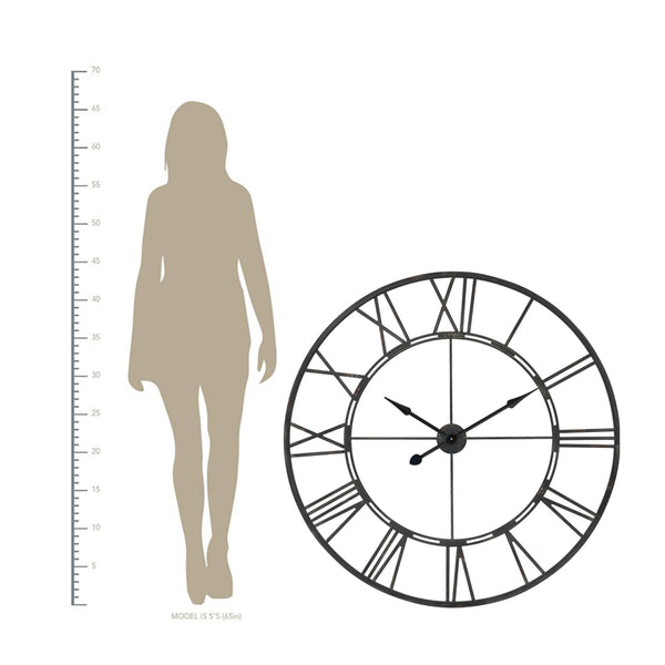 Loft97 CL7XX Oversized Roman Round Wall Clock - Large Wall Clock, Big Clocks For Living Room Decor Or Dining Room Decor, Roman Numeral Wall Clock, Decorative Wall Clock, 43.5" Diameter