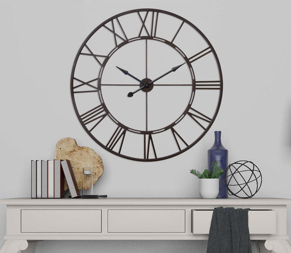 Loft97 CL7XX Oversized Roman Round Wall Clock - Large Wall Clock, Big Clocks For Living Room Decor Or Dining Room Decor, Roman Numeral Wall Clock, Decorative Wall Clock, 43.5" Diameter
