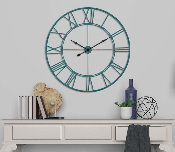 Loft97 CL7XX Oversized Roman Round Wall Clock - Large Wall Clock, Big Clocks For Living Room Decor Or Dining Room Decor, Roman Numeral Wall Clock, Decorative Wall Clock, 43.5" Diameter