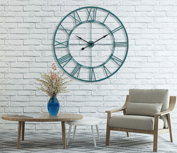 Loft97 CL7XX Oversized Roman Round Wall Clock - Large Wall Clock, Big Clocks For Living Room Decor Or Dining Room Decor, Roman Numeral Wall Clock, Decorative Wall Clock, 43.5" Diameter