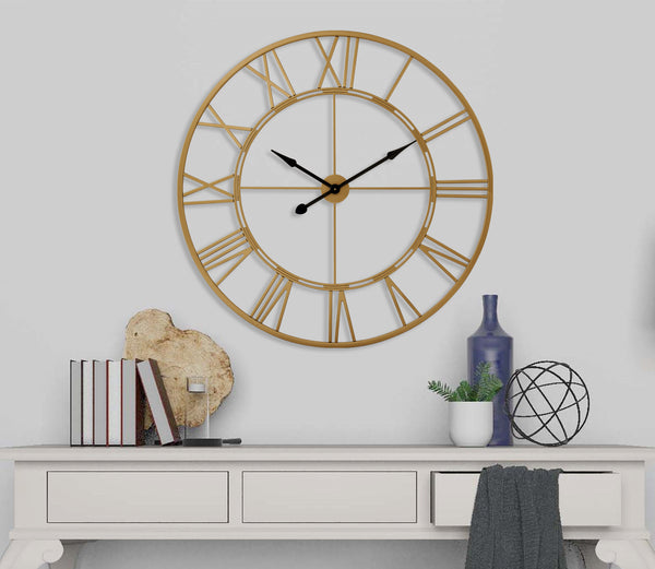 Loft97 CL7XX Oversized Roman Round Wall Clock - Large Wall Clock, Big Clocks For Living Room Decor Or Dining Room Decor, Roman Numeral Wall Clock, Decorative Wall Clock, 43.5" Diameter