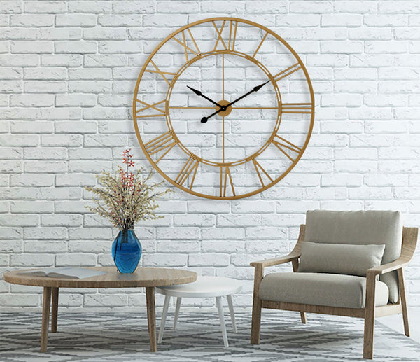 Loft97 CL7XX Oversized Roman Round Wall Clock - Large Wall Clock, Big Clocks For Living Room Decor Or Dining Room Decor, Roman Numeral Wall Clock, Decorative Wall Clock, 43.5" Diameter