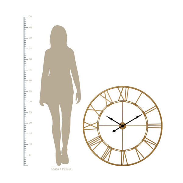 Loft97 CL7XX Oversized Roman Round Wall Clock - Large Wall Clock, Big Clocks For Living Room Decor Or Dining Room Decor, Roman Numeral Wall Clock, Decorative Wall Clock, 43.5" Diameter