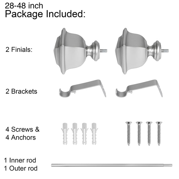 Loft97 D10XX Wall Mounted 3/4 Inch Curtain Rod - Curtain Rods For Windows, Adjustable Drapery Rods, Curtain Rods, Bedroom & Living Room Decorative Curtain Rods, Tapestry Poles