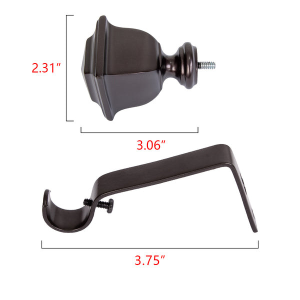Loft97 D10XX Wall Mounted 3/4 Inch Curtain Rod - Curtain Rods For Windows, Adjustable Drapery Rods, Curtain Rods, Bedroom & Living Room Decorative Curtain Rods, Tapestry Poles