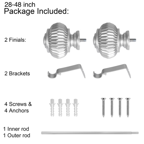 Loft97 D11XX Wall Mounted 3/4 Inch Curtain Rod - Curtain Rods For Windows, Adjustable Drapery Rods, Curtain Rods, Bedroom & Living Room Decorative Curtain Rods, Tapestry Poles