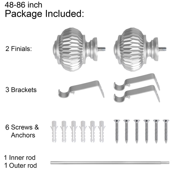 Loft97 D11XX Wall Mounted 3/4 Inch Curtain Rod - Curtain Rods For Windows, Adjustable Drapery Rods, Curtain Rods, Bedroom & Living Room Decorative Curtain Rods, Tapestry Poles