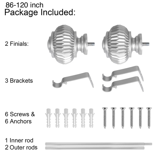 Loft97 D11XX Wall Mounted 3/4 Inch Curtain Rod - Curtain Rods For Windows, Adjustable Drapery Rods, Curtain Rods, Bedroom & Living Room Decorative Curtain Rods, Tapestry Poles