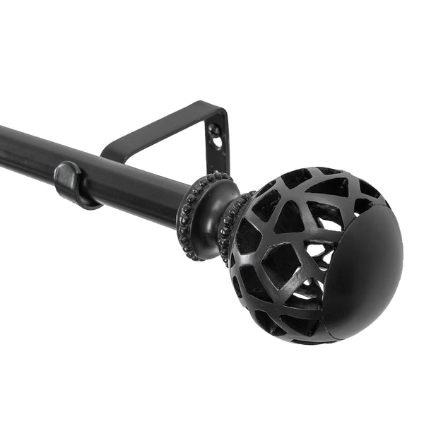 LOFT97 D122/4/8XX Wall Mounted 3/4 Inch Curtain Rod - Curtain Rods For Windows, Adjustable Drapery Rods, Curtain Rods, Bedroom & Living Room Decorative Curtain Rods, Tapestry Poles, Black