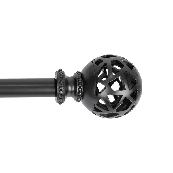 LOFT97 D122/4/8XX Wall Mounted 3/4 Inch Curtain Rod - Curtain Rods For Windows, Adjustable Drapery Rods, Curtain Rods, Bedroom & Living Room Decorative Curtain Rods, Tapestry Poles, Black