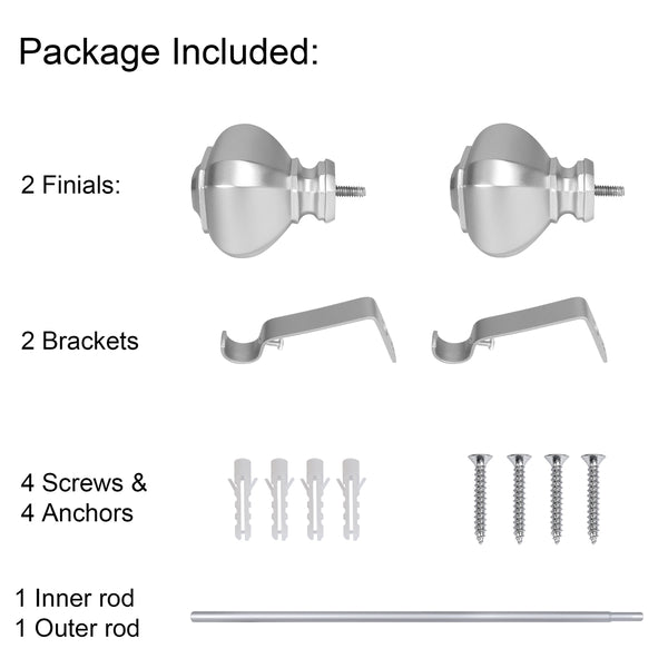 Loft97 D12XX Wall Mounted 3/4 Inch Curtain Rod - Curtain Rods For Windows, Adjustable Drapery Rods, Curtain Rods, Bedroom & Living Room Decorative Curtain Rods, Tapestry Poles