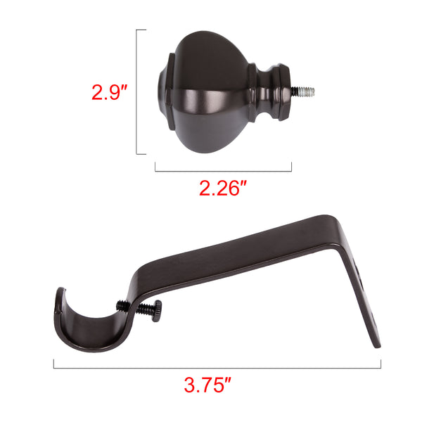 Loft97 D18XX Wall Mounted 3/4 Inch Curtain Rod - Curtain Rods For Windows, Adjustable Drapery Rods, Curtain Rods, Bedroom & Living Room Decorative Curtain Rods, Tapestry Poles