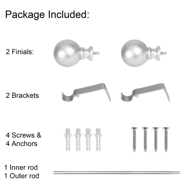Loft97 D32XX Wall Mounted 3/4 Inch Curtain Rod - Curtain Rods For Windows, Adjustable Drapery Rods, Curtain Rods, Bedroom & Living Room Decorative Curtain Rods, Tapestry Poles