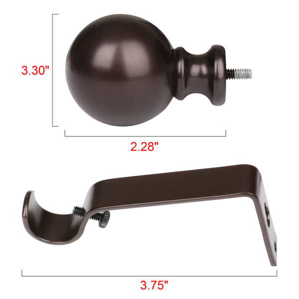 Loft97 D32RB Wall Mounted 3/4 Inch Curtain Rod - Curtain Rods For Windows 28 to 48 Inch, Adjustable Drapery Rods, Oil rubbed bronze Curtain Rods, Bedroom & Living Room Decorative Curtain Rods, Tapestry Poles (Oil rubbed bronze, 28"-48")