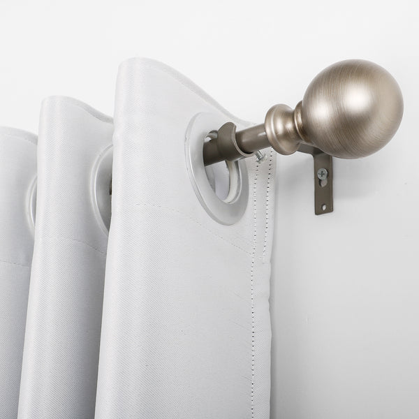 Loft97 D32SN Wall Mounted 3/4 Inch Curtain Rod - Curtain Rods For Windows 28 to 48 Inch, Adjustable Drapery Rods, Satin Nickel Curtain Rods, Bedroom & Living Room Decorative Curtain Rods, Tapestry Poles (Satin Nickel, 28"-48")