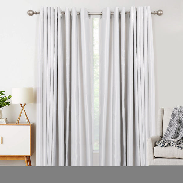 Loft97 D32SN Wall Mounted 3/4 Inch Curtain Rod - Curtain Rods For Windows 28 to 48 Inch, Adjustable Drapery Rods, Satin Nickel Curtain Rods, Bedroom & Living Room Decorative Curtain Rods, Tapestry Poles (Satin Nickel, 28"-48")