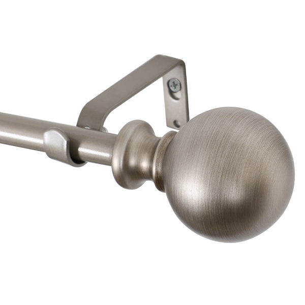 Loft97 D34SN Wall Mounted 3/4 Inch Curtain Rod - Curtain Rods For Windows 48 to 86 Inch, Adjustable Drapery Rods, Satin Nickel Curtain Rods, Bedroom & Living Room Decorative Curtain Rods, Tapestry Poles (Satin Nickel, 48"-86")