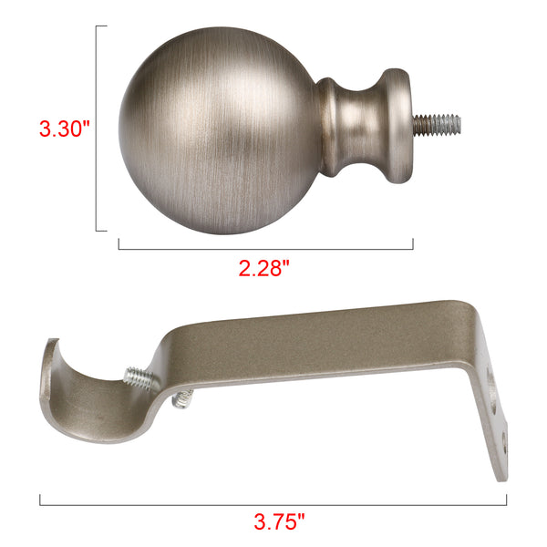 Loft97 D34SN Wall Mounted 3/4 Inch Curtain Rod - Curtain Rods For Windows 48 to 86 Inch, Adjustable Drapery Rods, Satin Nickel Curtain Rods, Bedroom & Living Room Decorative Curtain Rods, Tapestry Poles (Satin Nickel, 48"-86")