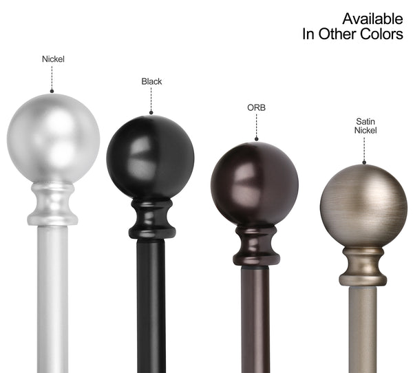 Loft97 D34SN Wall Mounted 3/4 Inch Curtain Rod - Curtain Rods For Windows 48 to 86 Inch, Adjustable Drapery Rods, Satin Nickel Curtain Rods, Bedroom & Living Room Decorative Curtain Rods, Tapestry Poles (Satin Nickel, 48"-86")